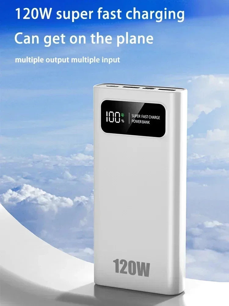 200000mAh 120W Banque d’alimentation de capacité ultra-large Charge rapide Banque d’alimentation d’affichage numérique portable pour iPhone Samsung Huawei xiaomi