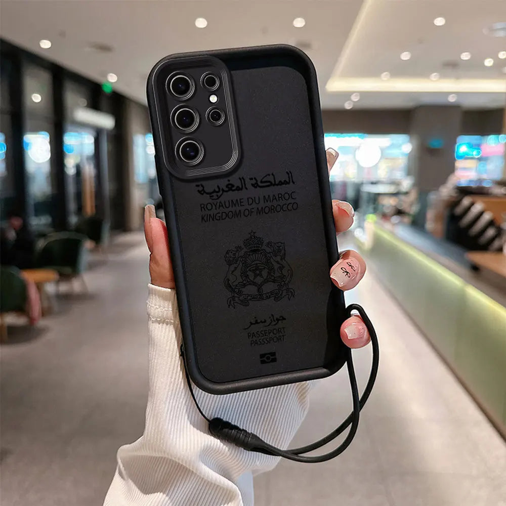 Coque de téléphone de passeport marocain pour Samsung A24 a A73