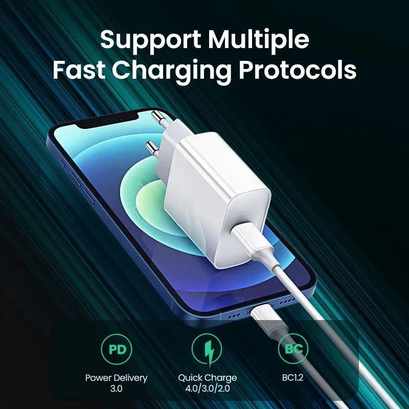 Chargeur rapide 35W pour iPhone 11 12 13 14 15 Pro Max Câble de charge rapide pour iPhone 15 Plus Chargeur de téléphone de ligne de données USB Type C