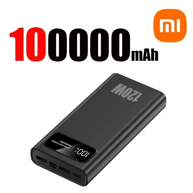 200000mAh 120W Banque d’alimentation de capacité ultra-large Charge rapide Banque d’alimentation d’affichage numérique portable pour iPhone Samsung Huawei xiaomi