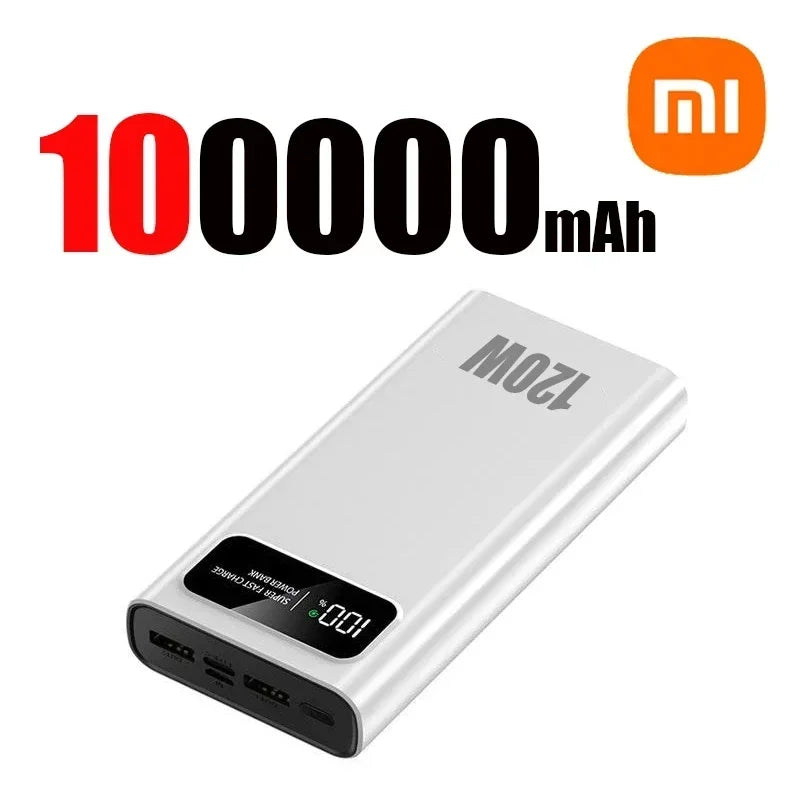 200000mAh 120W Banque d’alimentation de capacité ultra-large Charge rapide Banque d’alimentation d’affichage numérique portable pour iPhone Samsung Huawei xiaomi