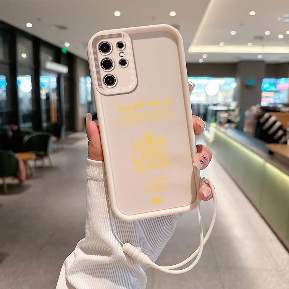 Coque de téléphone de passeport marocain pour Samsung A24 a A73