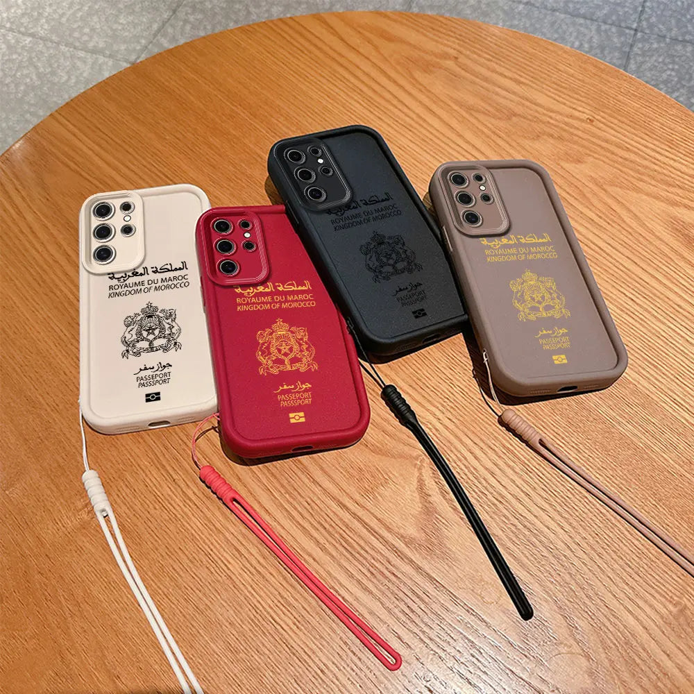 Coque de téléphone de passeport marocain pour Samsung A24 a A73