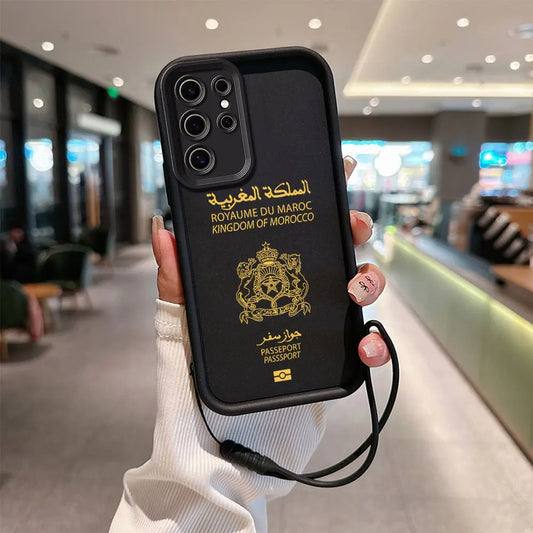 Coque de téléphone de passeport marocain pour Samsung A03 a A23