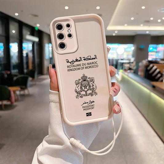 Coque de téléphone de passeport marocain pour Samsung A24 a A73