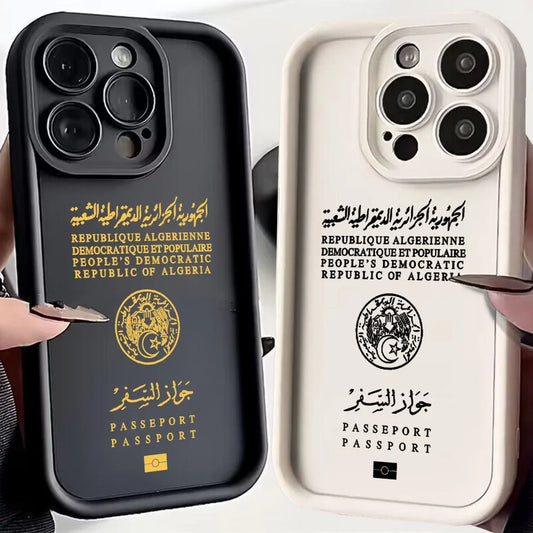 Coque de téléphone Passeport Algérie pour iPhone 14 15 16