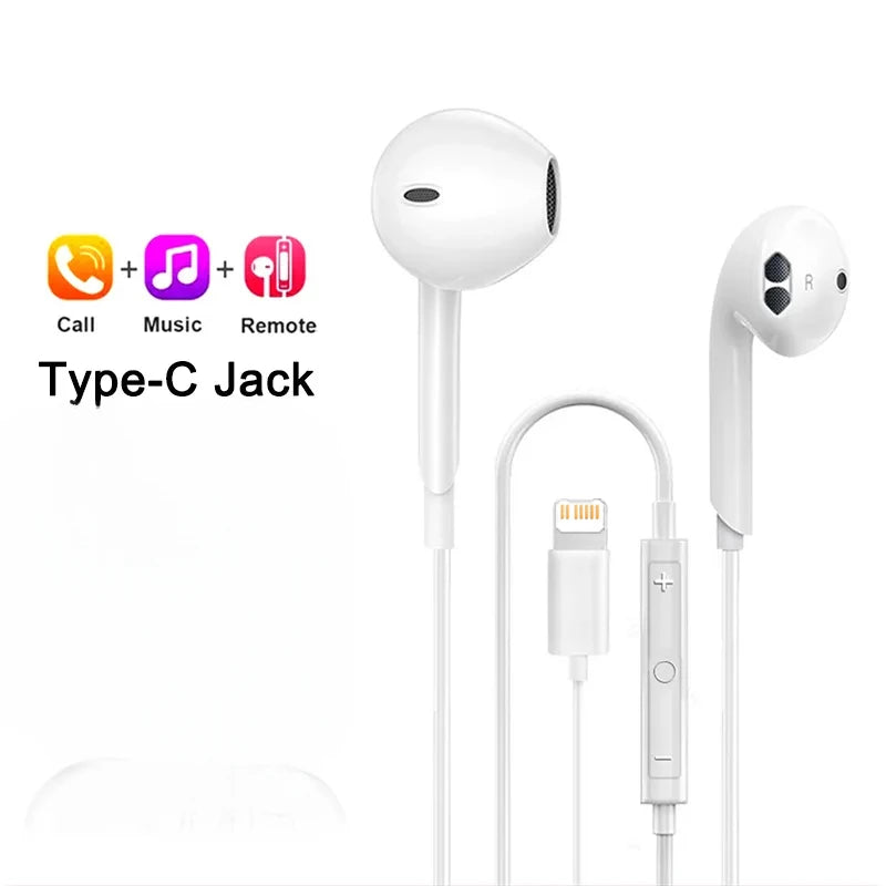 Casque d’origine pour Apple iPhone 15 14 11 12 13 XR X XS 8 prise aux ou type C